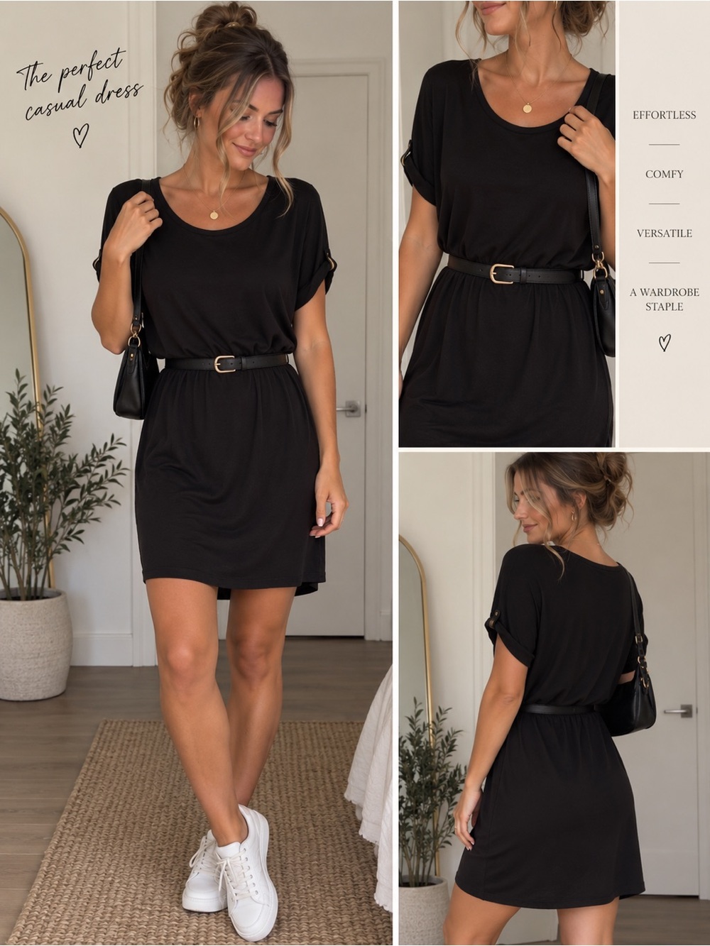 Boohoo Black Scoop Neck Tunic